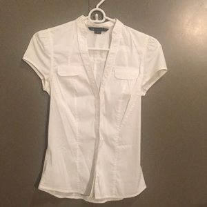 White button down tee shirt